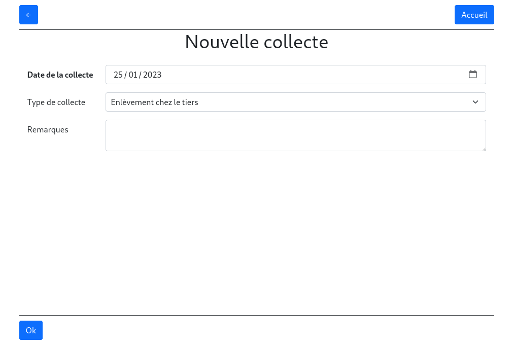 Création de la collecte