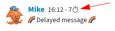Screenshot of a chat message. A timer is displayed next to the message\ndatetime. The timer is in\nseconds.