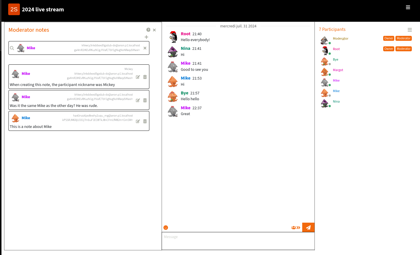 Screenshot of the note application, with a filter enabled for user\n“Mike”. The only notes that are shown are the notes for the Mike\nuser.